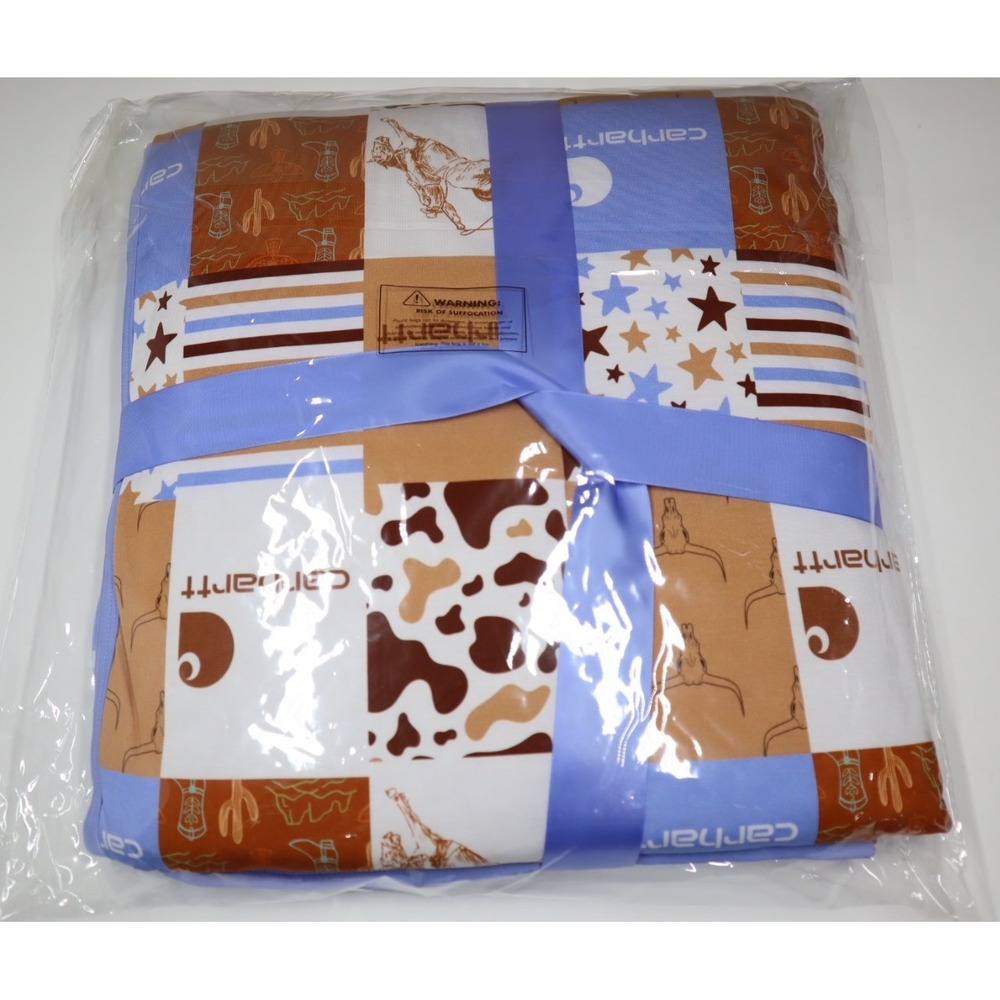 High Society Bamboo Dark Blue Carhartt Quilted Bamboo Toddler‎ Blanket 40x60 - Picture 3 of 4